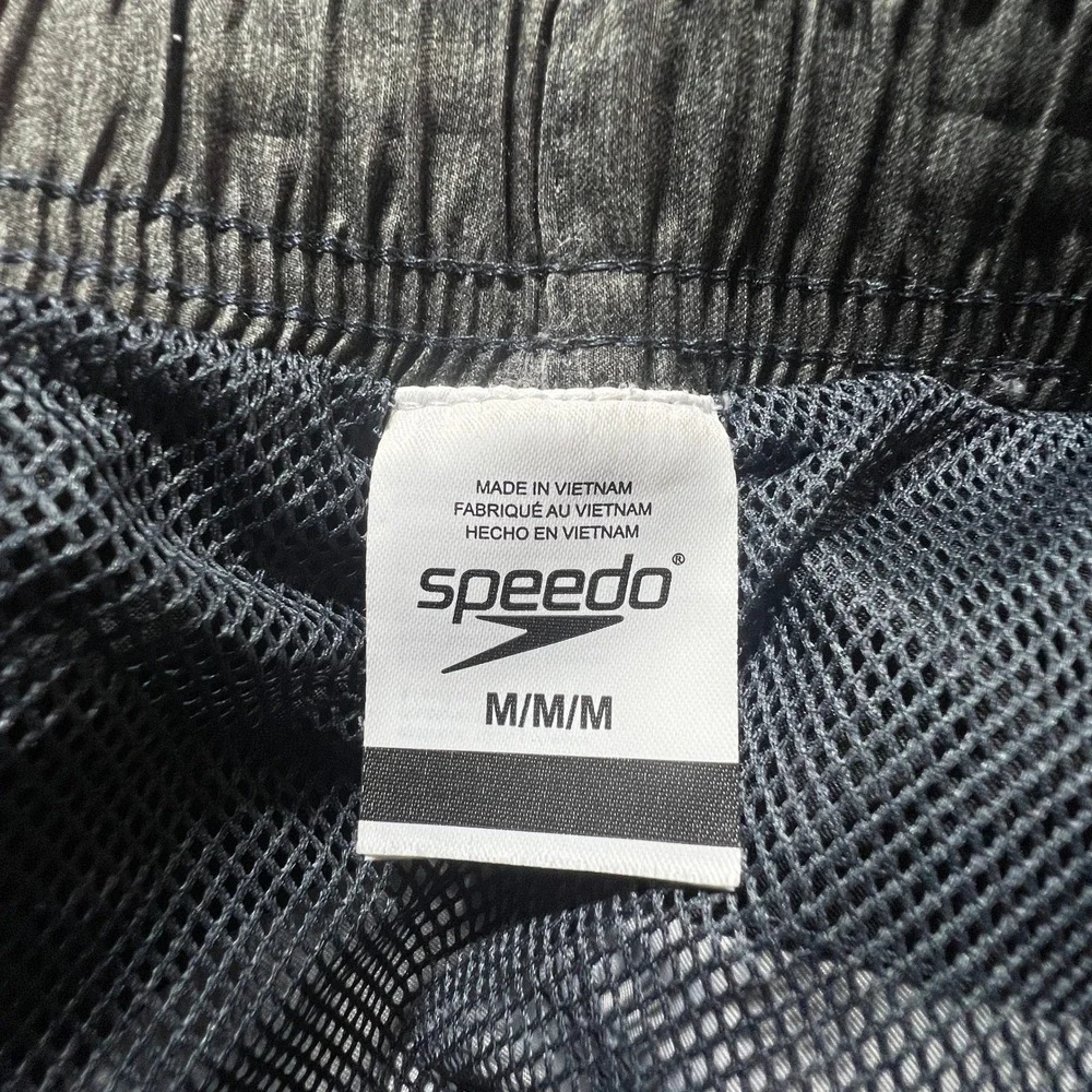 NEW Speedo Mens Volley 20 Swim Trunks Grey TurboDri Mesh Liner Medium 7784077